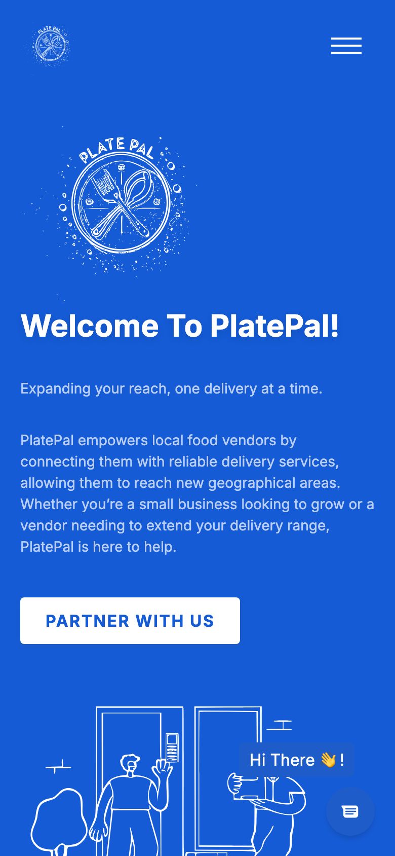 PlatePal's home page, on a phone